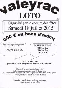 Loto du comité des fêtes de Valeyrac