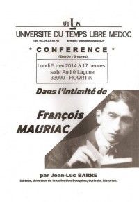 Conférence - Dans l'intimité de François Mauriac