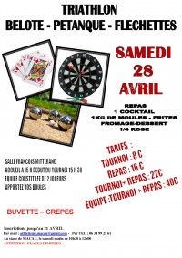 Tournoi belote - pétanque - fléchettes