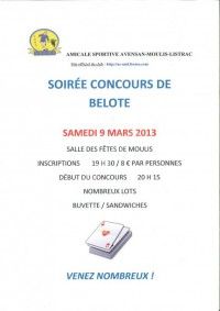 Soirée Concours de Belote