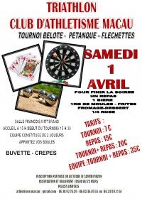 ''Triathlon'' : Tournoi de belote / pétanque / fléchettes !