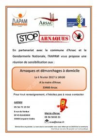 Réunion de Sensibilisation Arnaques et démarchages à domicile