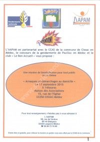 Réunion de Sensibilisation Arnaques et démarchages au domicile