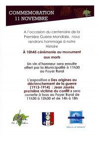 Commémoration du 11 Novembre