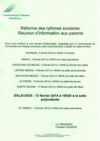 Réunion d'Information : Réforme des Rythmes Scolaires