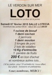 LOTO AU VERDON SUR MER