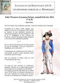 Conférence Lacanau et les Soldats de l'An II : Les défenseurs oubliés de la République