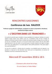 Conférence de Ives RAUZIER L'Occitan dans les Tranchées