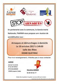 Réunion de Sensibilisation Arnaques et démarchages à domicile