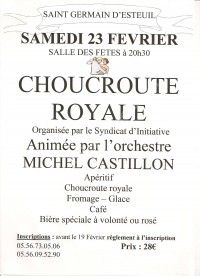 Choucroute royale à St Germain d'Esteuil