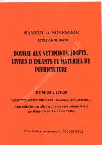 Bourse aux Vêtements, Jouets, Matériel de Puériculture