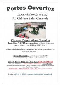Portes ouvertes Château Saint Christoly