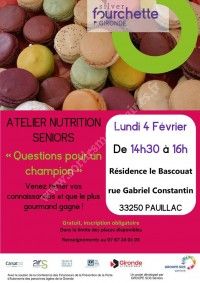 Atelier nutrition seniors : Questions pour un champion