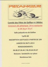 Concours de pétanque semi nocturne