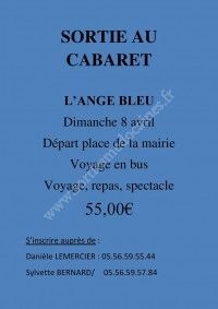 Sortie au Cabaret l'Ange Bleu