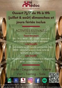 Activités estivales par les Vignerons d'Uni-Médoc