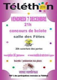 Concours de Belote au Profit du Téléthon 2018
