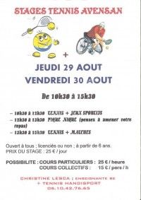 Stages de Tennis