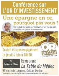 Conférence Or Investissement par Or en Cash