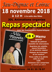 Repas Spectacle avec Les Vils Navets
