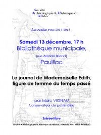 Le journal de Mademoiselle Edith, figure de femme du temps passé