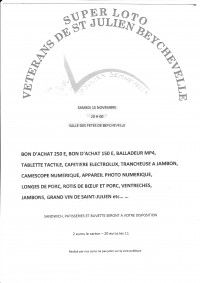 LOTO DES VETERANS DE ST JULIEN BEYCHEVELLE