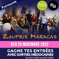 Zoufris Maracas : Gagne ton entrée pour le concert du 25 novembre 2022 à Pauillac