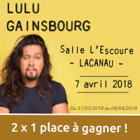 Lulu Gainsbourg : Gagne ton entrée pour le 7 avril à Lacanau